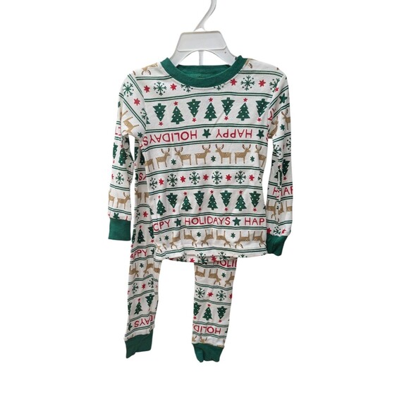 Carter's Toddler Boy, Girl Happy Holidays Christmas Reindeer Pajama Set 2T - Picture 1 of 3
